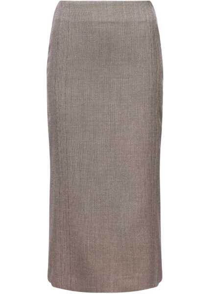 Fuste casual MM6 Maison Margiela Wool Midi Skirt BROWN Femei (BM 19542752) 1