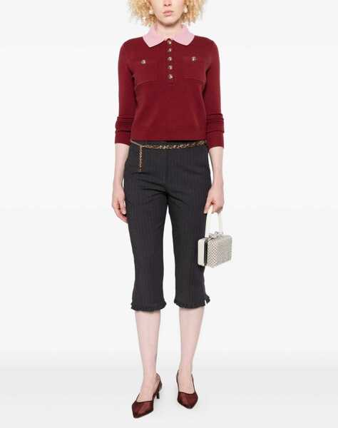 Cardigane Self-Portrait Polo Cardigan BORDEAUX Femei (BM 19546139) 2