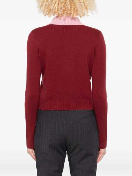 Cardigane Self-Portrait Polo Cardigan BORDEAUX Femei (BM 19546139) 4