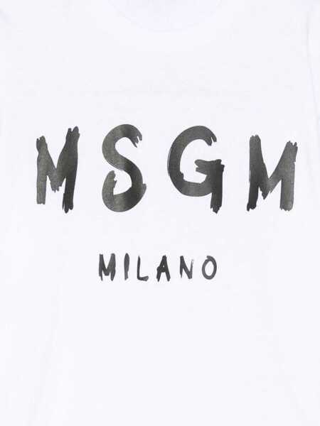 Tricouri MSGM T-Shirt With Logo WHITE Baieti (BM 19546304) 3