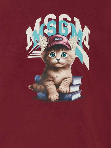 Hanorace MSGM Jersey With Logo RED Fete (BM 19546313) 3