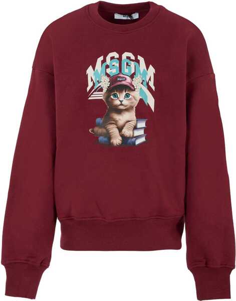 Hanorace MSGM Jersey With Logo RED Fete (BM 19546313) 1