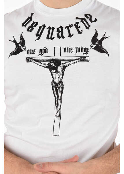 Tricouri DSQUARED2 Top With Embroidery Black & White Barbati (BM 19546772) 3