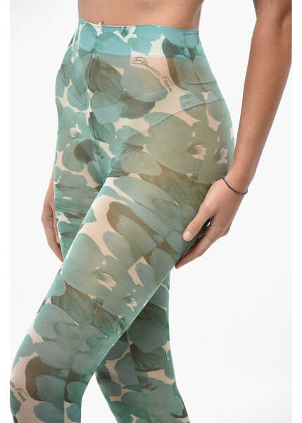 Sosete Elisabetta Franchi All Over Floral Tights Green Femei (BM 19546796) 3