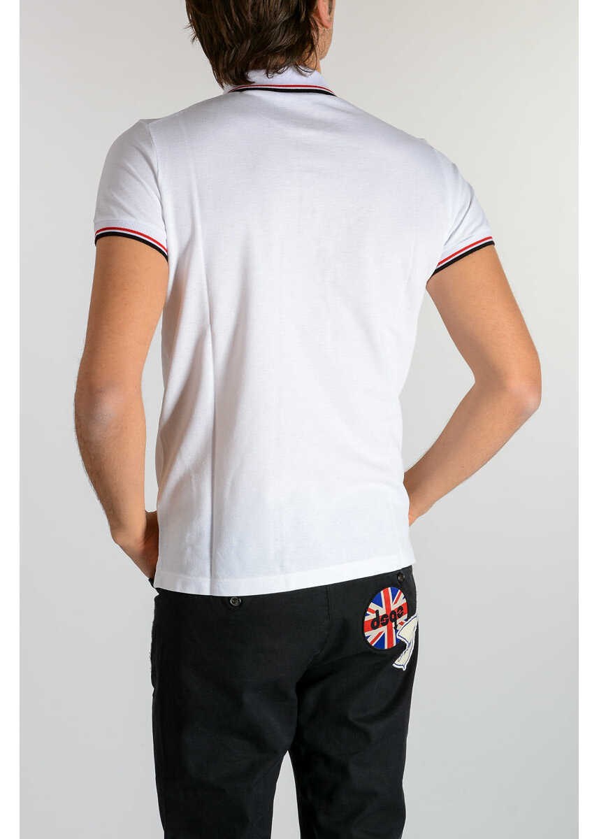Tricouri Polo DSQUARED2 Cotton Pique Polo White Barbati (BM 19546802) 2