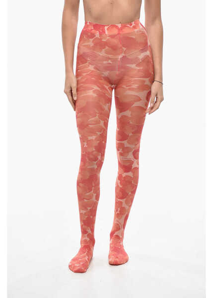 Sosete Elisabetta Franchi All Over Floral Tights Orange Femei (BM 19546820) 1