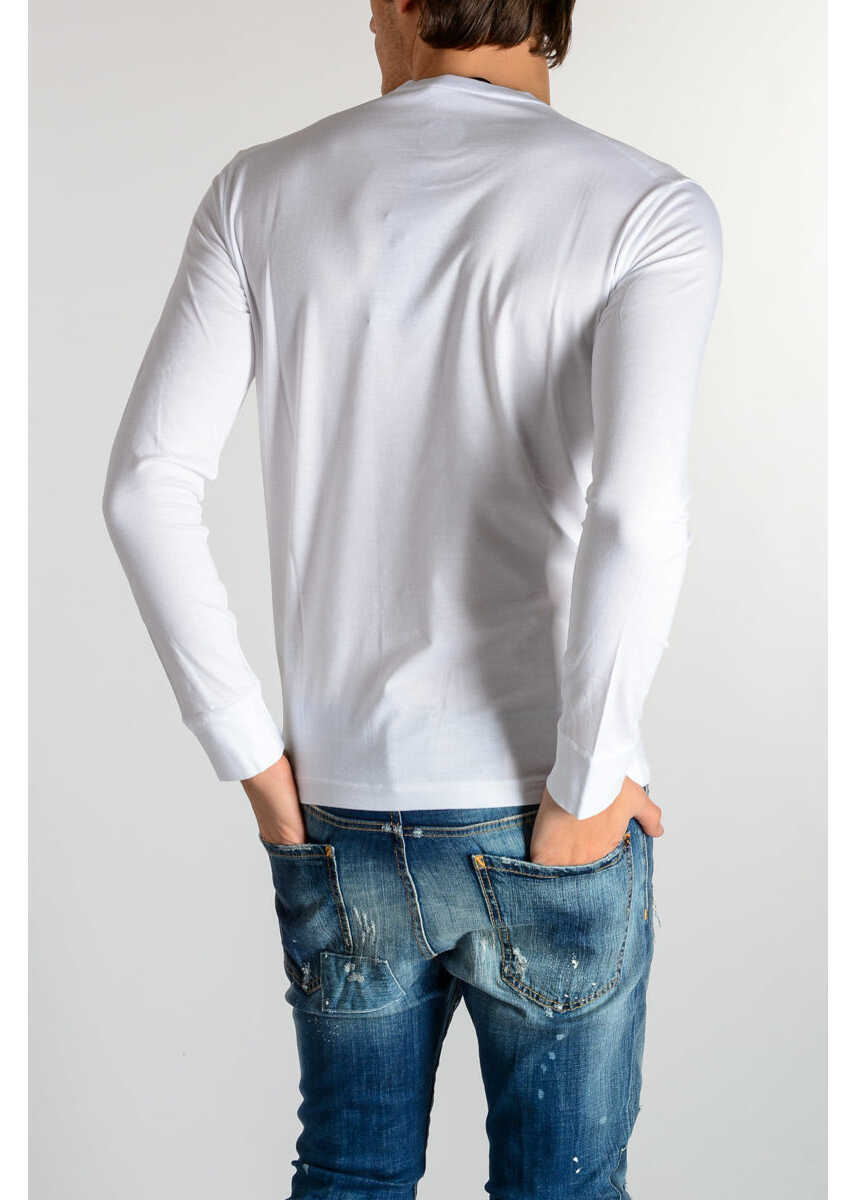Tricouri DSQUARED2 Long Sleeve T-Shirt White Barbati (BM 19546847) 2