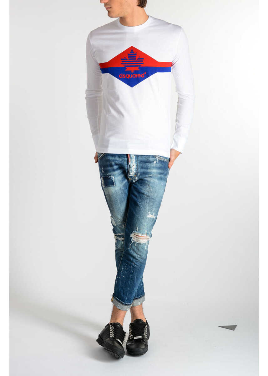 Tricouri DSQUARED2 Long Sleeve T-Shirt White Barbati (BM 19546847) 4