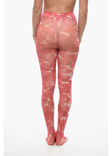 Sosete Elisabetta Franchi Logoed Floral Tights Pink Femei (BM 19546904) 2