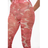 Sosete Dama - Sosete Elisabetta Franchi Logoed Floral Tights Pink Femei (BM 19546904) - B-mall.ro