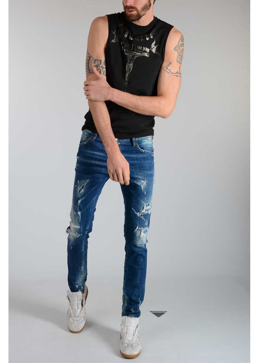 Tricouri DSQUARED2 Gothic Printed Cotton Tank Top Black Barbati (BM 19546910) 4