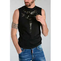 Tricouri Gothic Printed Cotton Tank Top Barbati