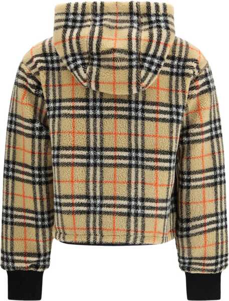 Jachete Burberry Cropped hooded Check fleece Jacket SAND IP CHECK Femei (BM 19547396) 3