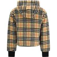 Jachete Dama - Jachete Burberry Cropped hooded Check fleece Jacket SAND IP CHECK Femei (BM 19547396) - B-mall.ro