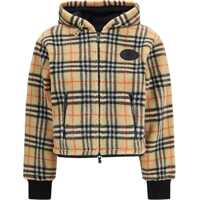 Jachete Cropped hooded Check fleece Jacket Femei