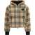 Burberry Cropped hooded Check fleece Jacket SAND IP CHECK