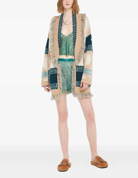 Cardigane ALANUI Icon Jacquard Cardigan CHALK SAND Femei (BM 19547405) 2