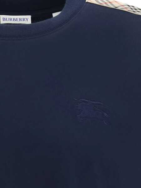 Tricouri Burberry Short-sleeved T-shirt with a single Burberry Check stripe on both shoulders NAVY Barbati (BM 19547444) 3