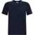 Burberry Short-sleeved T-shirt with a single Burberry Check stripe on both shoulders NAVY