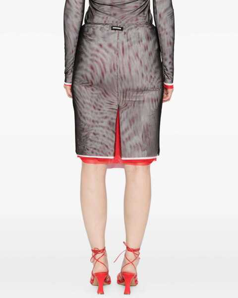 Fuste casual MSGM Midi Pencil Skirt BLACK Femei (BM 19549802) 4