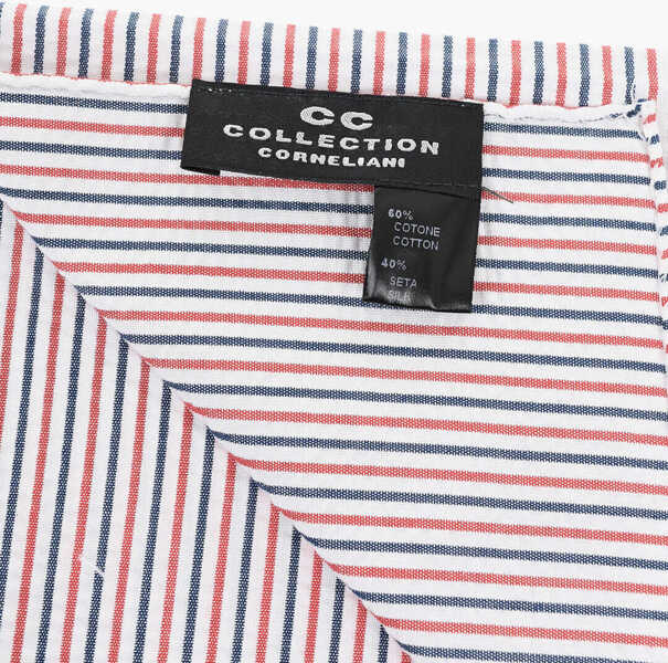 Esarfe CORNELIANI Cc Collection Striped Silk Blend Pocket Square Red Barbati (BM 19549952) 3
