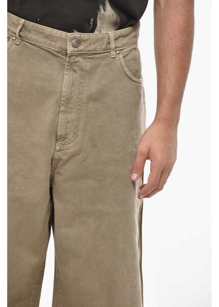 Blugi drepti 1989 STUDIO Wide Leg Chicago Jeans With Suede Patch 28Cm Beige Barbati (BM 19549958) 2