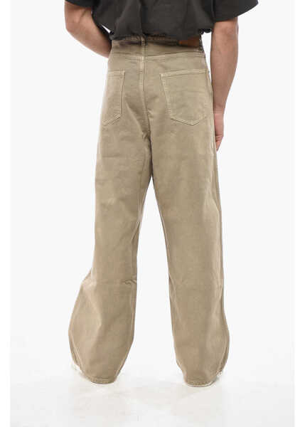 Blugi drepti 1989 STUDIO Wide Leg Chicago Jeans With Suede Patch 28Cm Beige Barbati (BM 19549958) 4