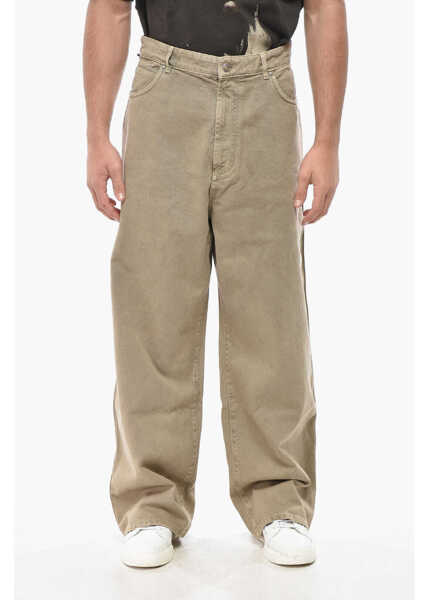 Blugi drepti 1989 STUDIO Wide Leg Chicago Jeans With Suede Patch 28Cm Beige Barbati (BM 19549958) 1