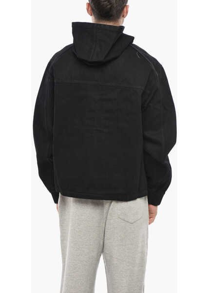 Geci de blugi 1989 STUDIO Front Zipped Denim Jacket With Hood Black Barbati (BM 19549964) 2