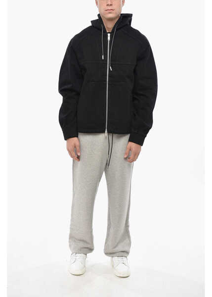 Geci de blugi 1989 STUDIO Front Zipped Denim Jacket With Hood Black Barbati (BM 19549964) 4