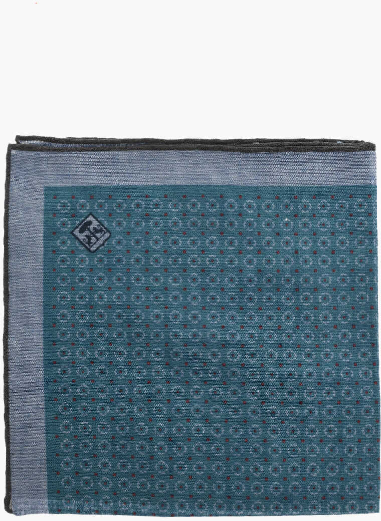 Esarfe CORNELIANI Patterned Pocket Square With Contrasting Edge Blue Barbati (BM 19549973) 1