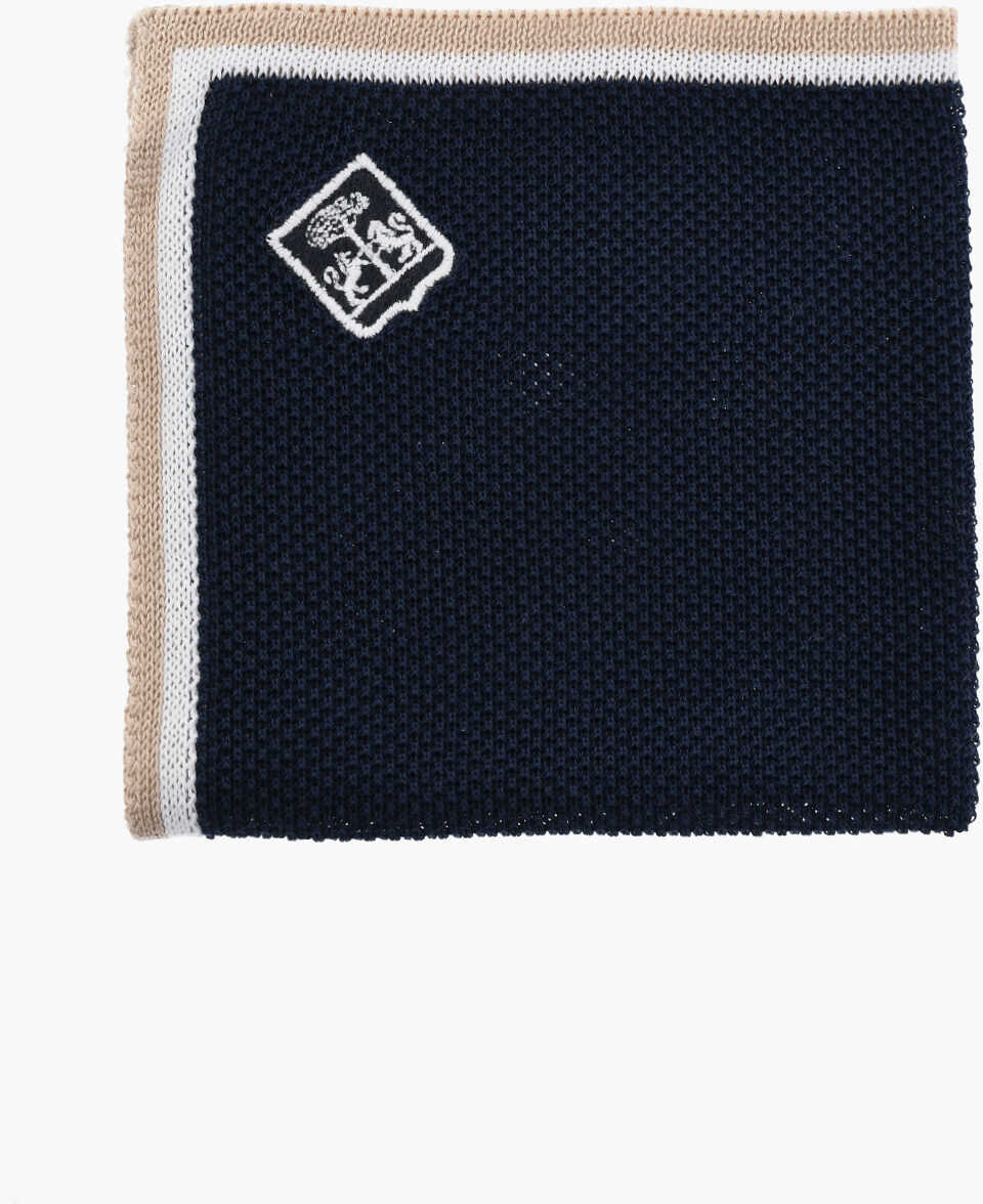 Esarfe CORNELIANI Cotton Pocket Square With Contrasting Edge Blue Barbati (BM 19549979) 1