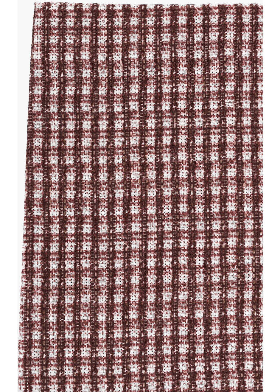 Esarfe CORNELIANI Micro Checked Silk And Linen Pocket Square Brown Barbati (BM 19549982) 3