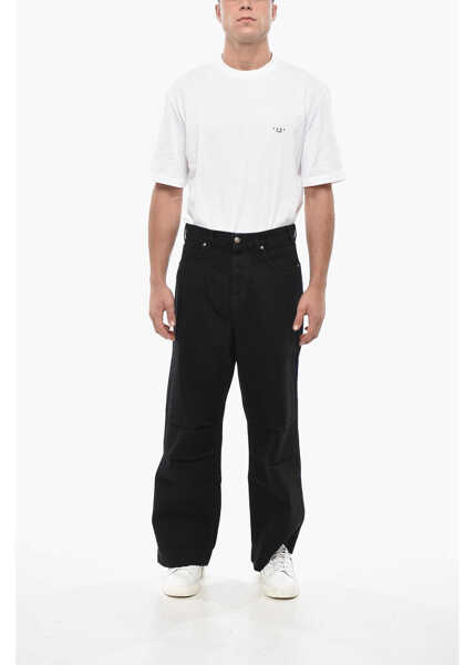 Blugi drepti 1989 STUDIO Solid Color Wide Leg Y2K Jeans 28Cm Black Barbati (BM 19549985) 4