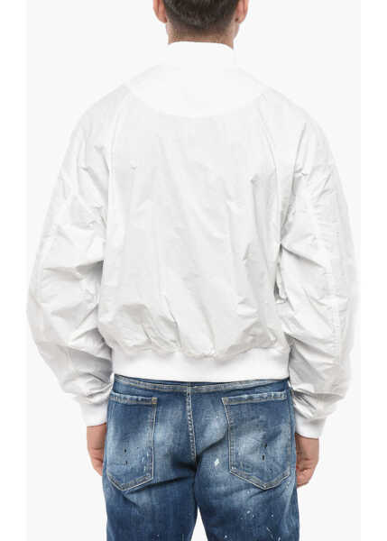 Bomber jacket DSQUARED2 Nylon Bomber Jacket With Utility Pockets White Barbati (BM 19550018) 2