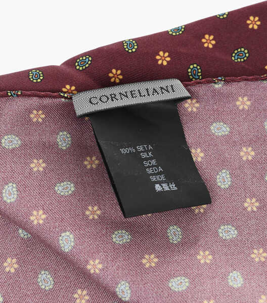 Esarfe CORNELIANI Patterned Silk Pocket Square Burgundy Barbati (BM 19550039) 3