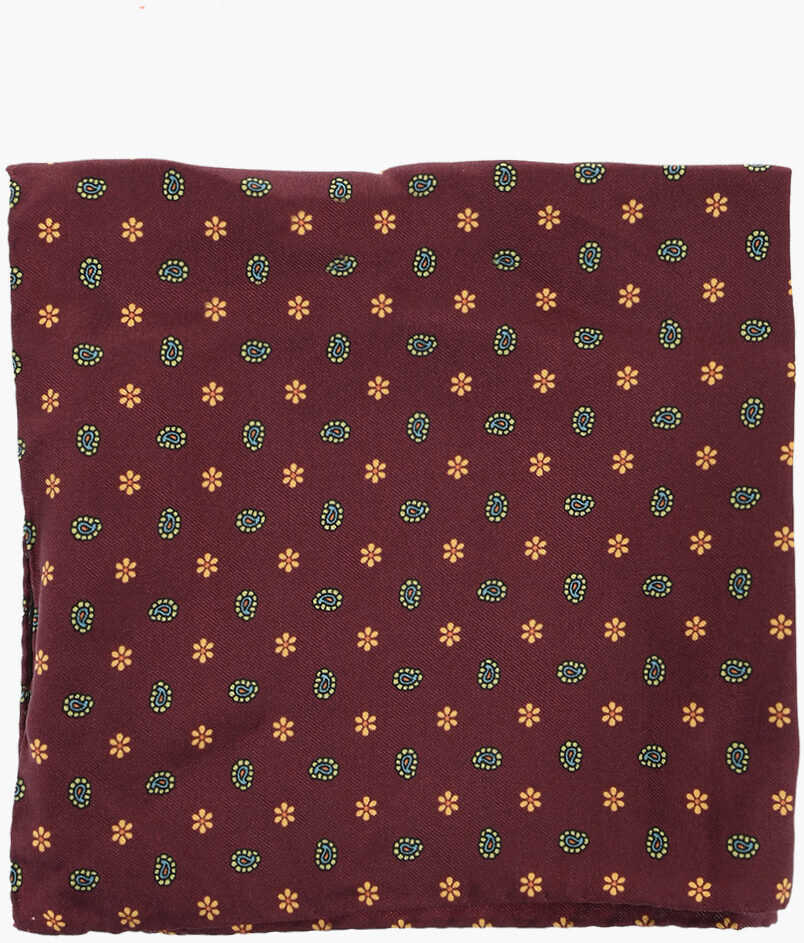 Esarfe CORNELIANI Patterned Silk Pocket Square Burgundy Barbati (BM 19550039) 1