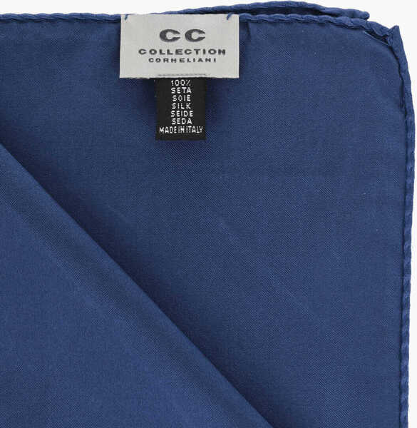 Esarfe CORNELIANI Cc Collection Solid Color Silk Pocket Square Blue Barbati (BM 19550048) 3