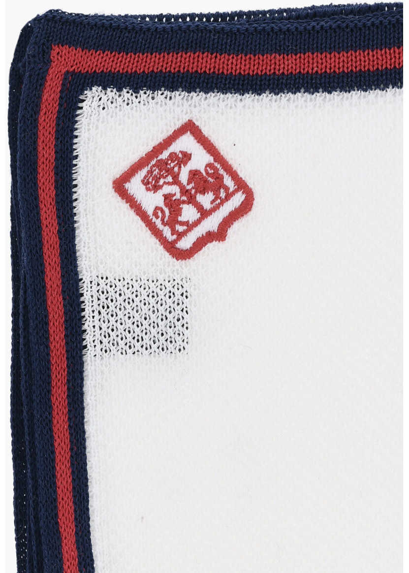 Esarfe CORNELIANI Cotton Pocket Square With Contrasting Edge White Barbati (BM 19550051) 2