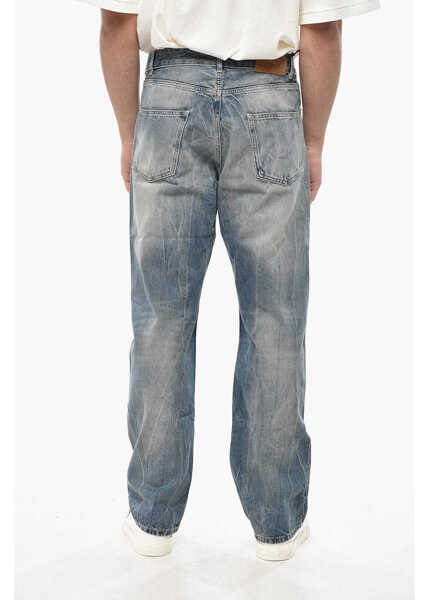 Blugi drepti 1989 STUDIO Whiskering Effect Straight Leg Osaka Jeans 23Cm Blue Barbati (BM 19550153) 2