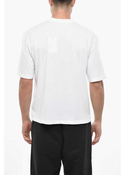 Tricouri 1989 STUDIO Crew Neck Cotton T-Shirt With Embroidered Logo White Barbati (BM 19550156) 2