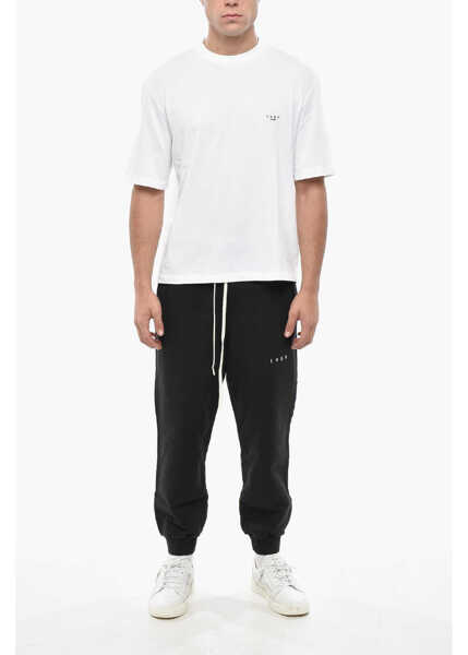 Tricouri 1989 STUDIO Crew Neck Cotton T-Shirt With Embroidered Logo White Barbati (BM 19550156) 4