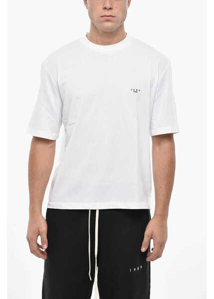 Tricouri 1989 STUDIO Crew Neck Cotton T-Shirt With Embroidered Logo White Barbati (BM 19550156) 1