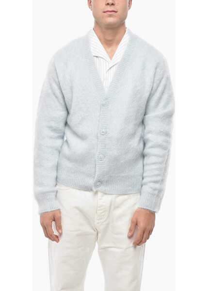 Cardigane 1989 STUDIO V Neck Mohair Blend Cardigan Light Blue Barbati (BM 19550171) 1