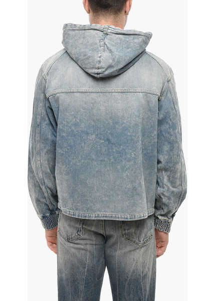 Geci de blugi 1989 STUDIO Front Zipped Denim Jacket With Hood Light Blue Barbati (BM 19550177) 2