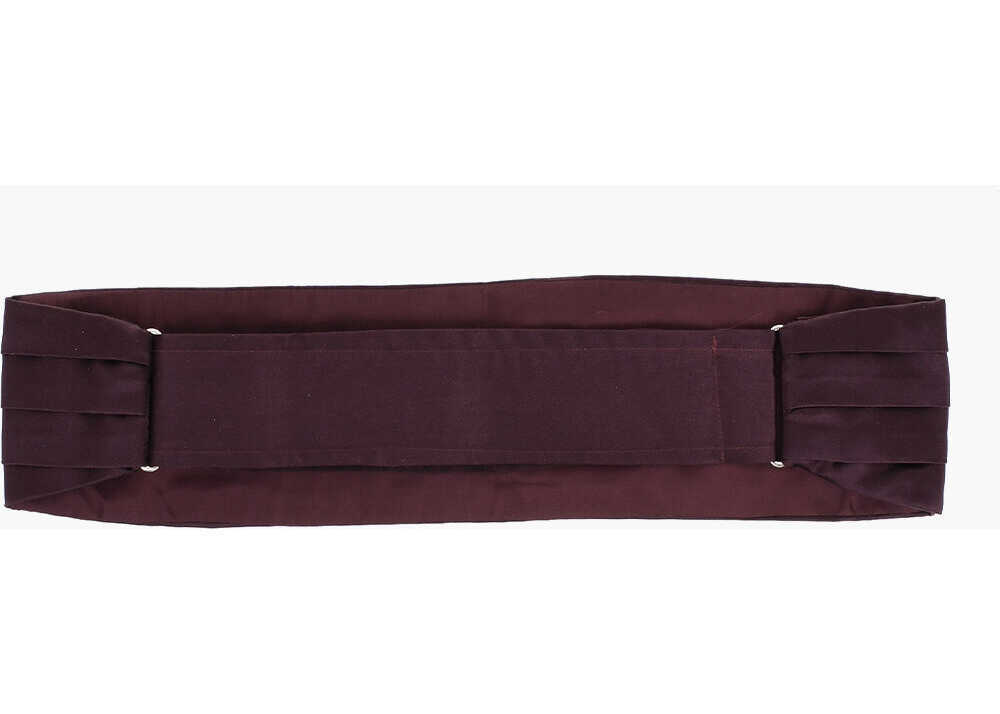 Curele CORNELIANI Solid Color Silk Cummerbund With Pleats Burgundy Barbati (BM 19550180) 3