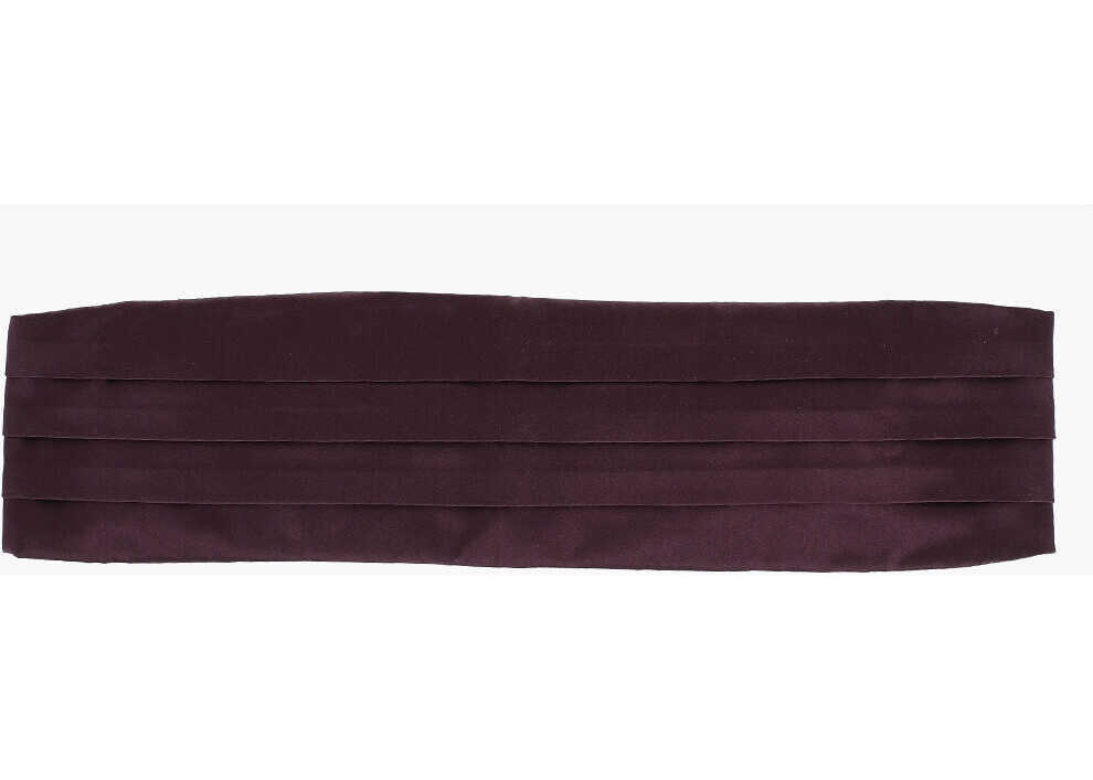 Curele CORNELIANI Solid Color Silk Cummerbund With Pleats Burgundy Barbati (BM 19550180) 1