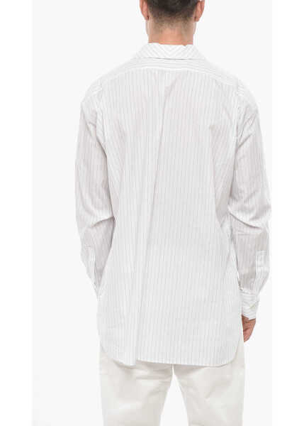 Camasi casual 1989 STUDIO Asymmetrical Striped Shirt White Barbati (BM 19550189) 2