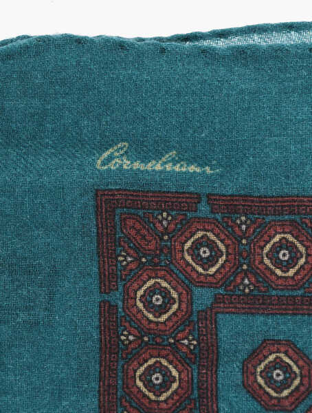 Esarfe CORNELIANI Patterned Wool Pocket Square Green Barbati (BM 19550207) 2