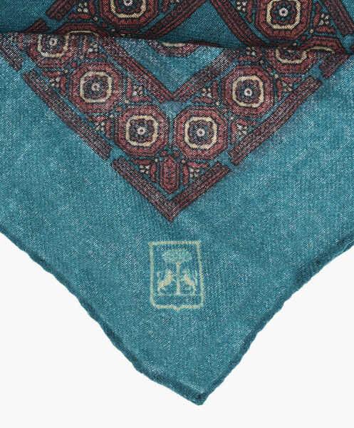 Esarfe CORNELIANI Patterned Wool Pocket Square Green Barbati (BM 19550207) 3